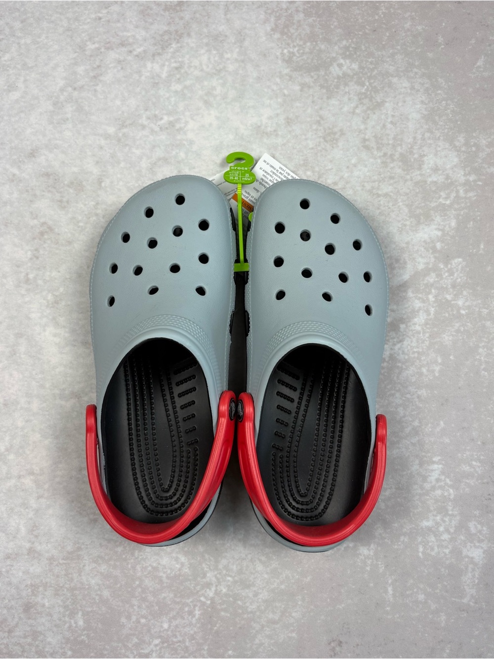 NWT Classic Retro Sport Clog in Gray and Red Unisex